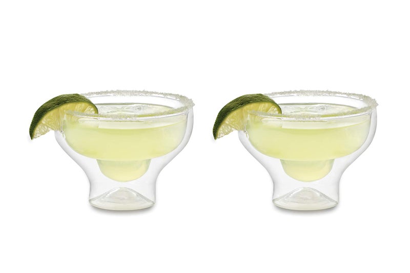 Outset Stemless Margarita Glasses Double Wall, Borosilicate Glassware, Set of 2 - Image 5